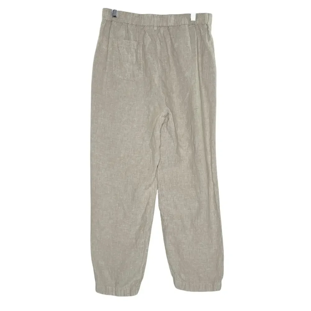 Quince 100% European Linen Tapered Ankle Pants S Flax Pull On Breathable